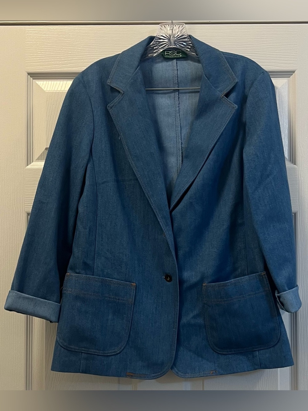 Vintage Blue Denim Blazer Jacket - Women's, size Medium